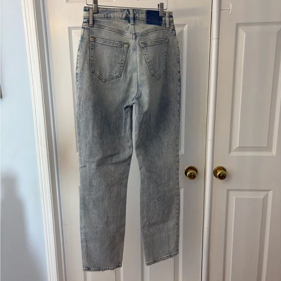 Abercrombie Curve Love The Dad High Rise Distressed Blue Jeans Size 25 Cotton - Picture 5 of 10